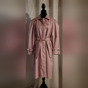 ​Rebecca Lynn Vintage Mauve Pink Trench Raincoat - Petite 6